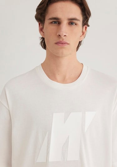  Mavi Mavi Pro Baskılı Ekru Tişört Relaxed Fit / Rahat Kesim 0612752-70057