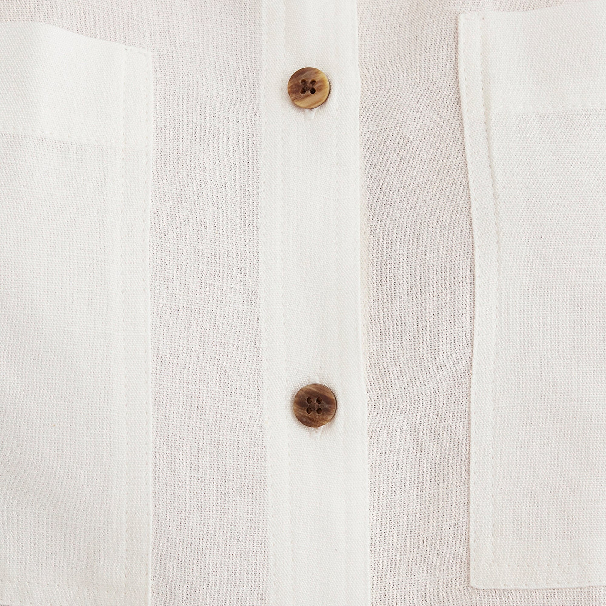 Mavi Keten Karışımlı Ekru Gömlek Loose Fit / Bol Rahat Kesim 1211090-70057