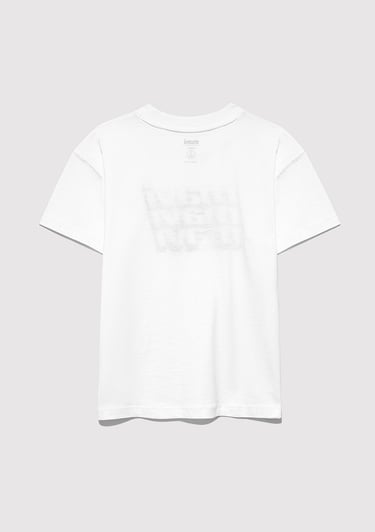  Mavi Mavi Logo Baskılı Ekru Tişört Loose Fit / Bol Rahat Kesim 6610284-70057