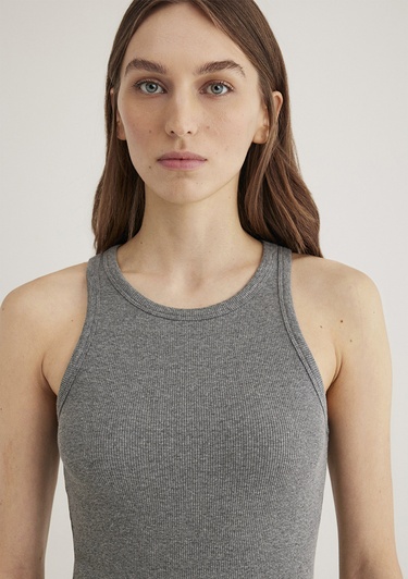  Mavi Halter Yaka Gri Basic Atlet Slim Fit / Dar Kesim 1612462-83096