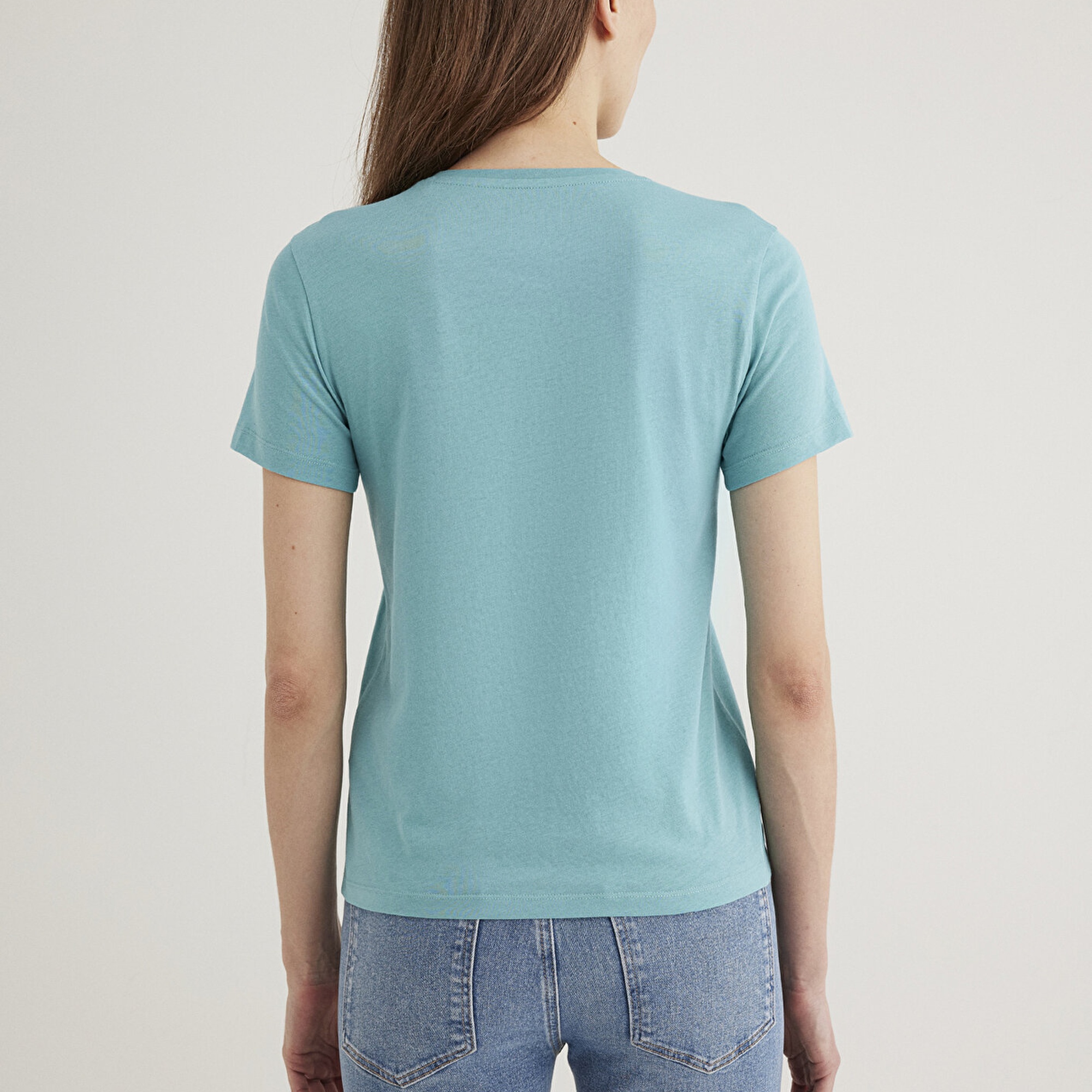 Mavi Bisiklet Baskılı Mavi Tişört Slim Fit / Dar Kesim 1613190-71823