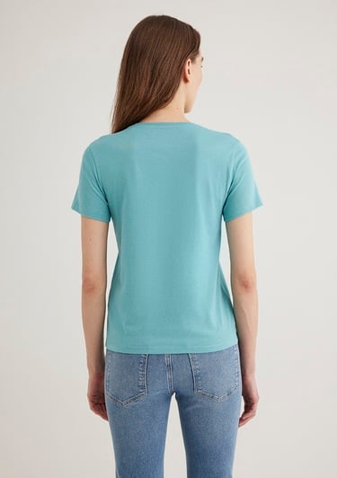  Mavi Bisiklet Baskılı Mavi Tişört Slim Fit / Dar Kesim 1613190-71823