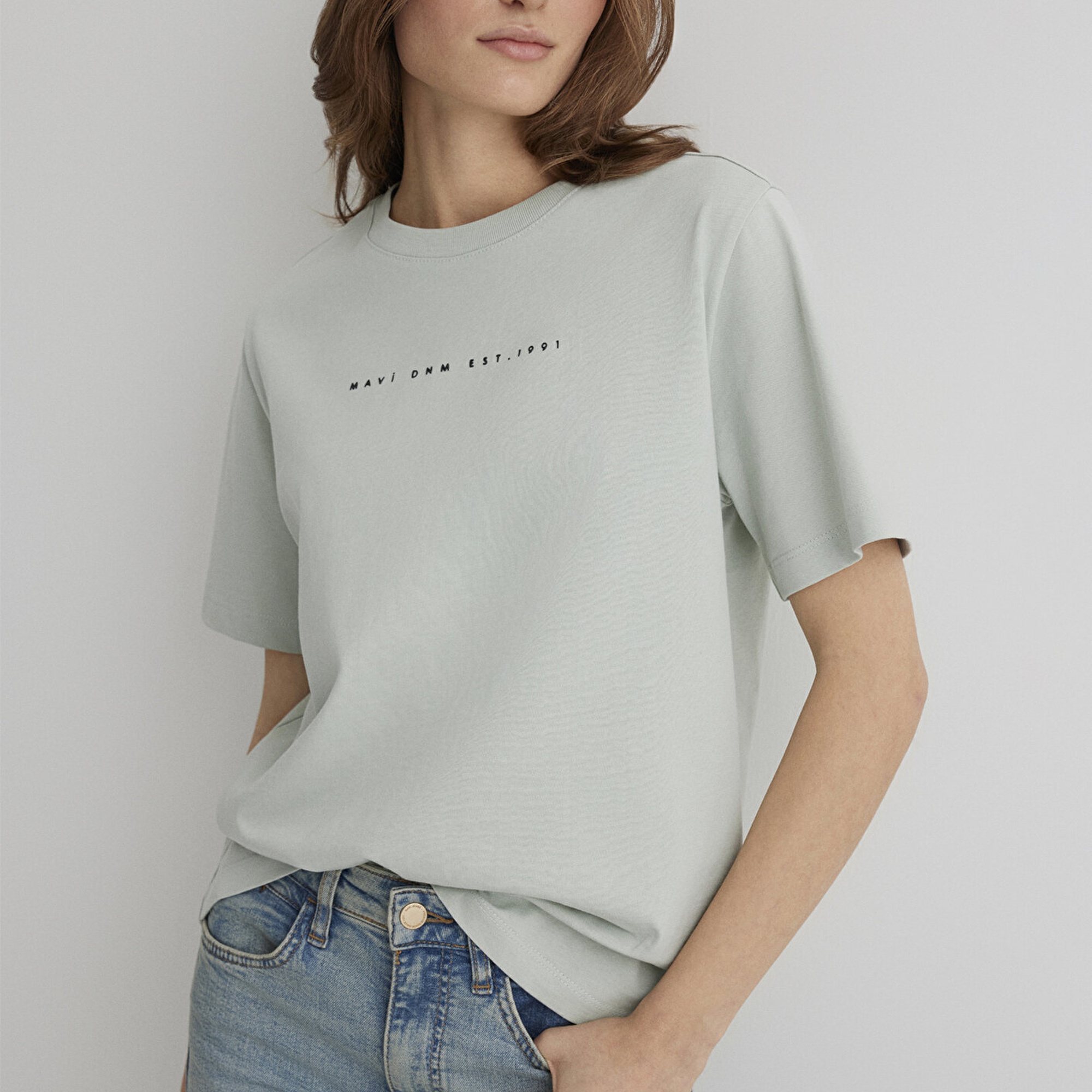 Mavi Mavi Baskılı Gri Tişört Regular Fit / Normal Kesim 1613147-70148