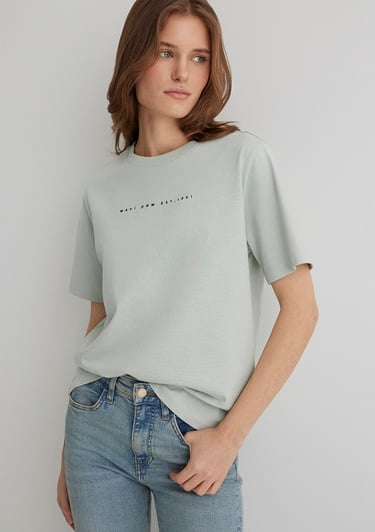  Mavi Mavi Baskılı Yeşil Tişört Regular Fit / Normal Kesim 1613147-70148