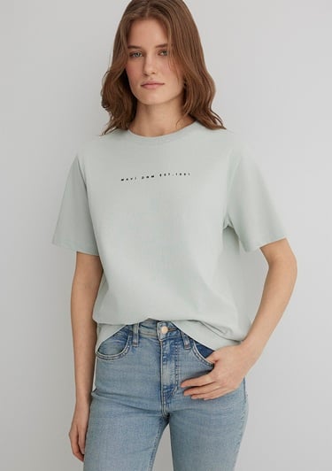  Mavi Mavi Baskılı Yeşil Tişört Regular Fit / Normal Kesim 1613147-70148