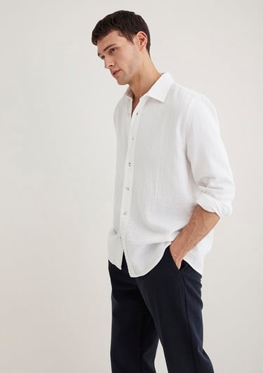  Mavi Beyaz Gömlek Regular Fit / Normal Kesim 0211518-620