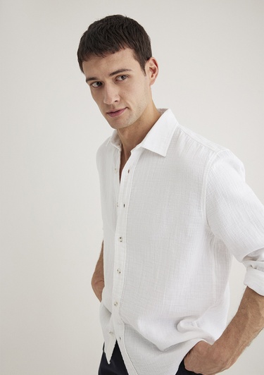  Mavi Beyaz Gömlek Regular Fit / Normal Kesim 0211518-620