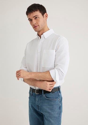  Mavi Beyaz Gömlek Regular Fit / Normal Kesim 0211527-620