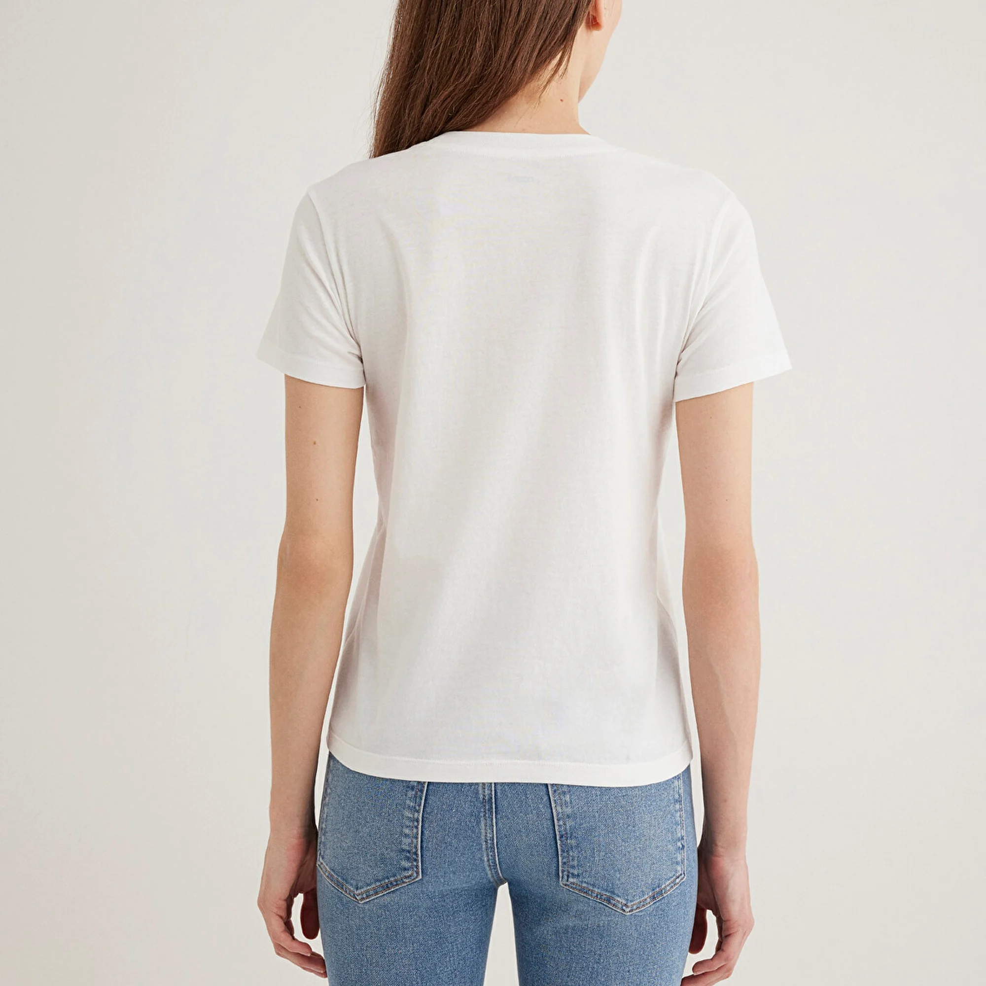 Mavi Bisiklet Baskılı Ekru Tişört Semi Slim Fit / Yarı Dar Kesim 1613198-70057