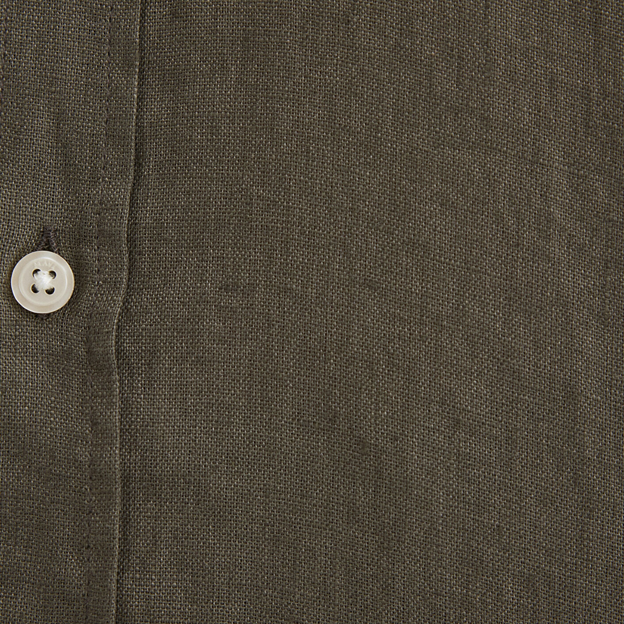 Mavi Haki Keten Gömlek Slim Fit / Dar Kesim 0211466-71546