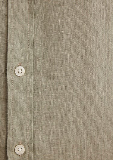  Mavi Yeşil Keten Gömlek Slim Fit / Dar Kesim 0211466-71481