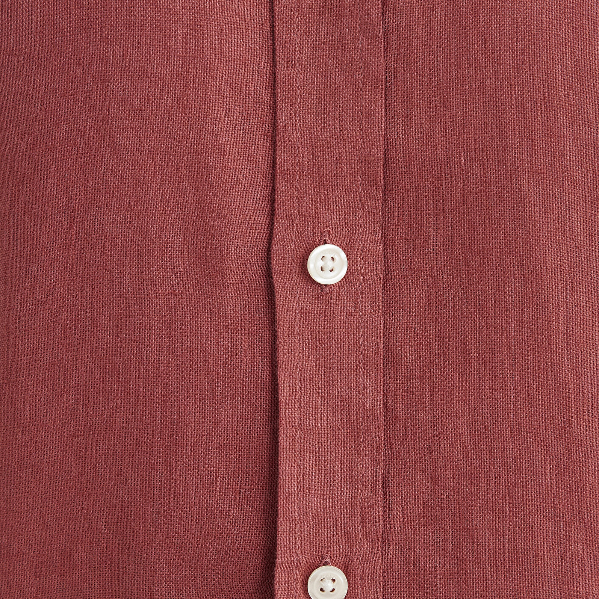 Mavi Kırmızı Keten Gömlek Slim Fit / Dar Kesim 0211466-71100