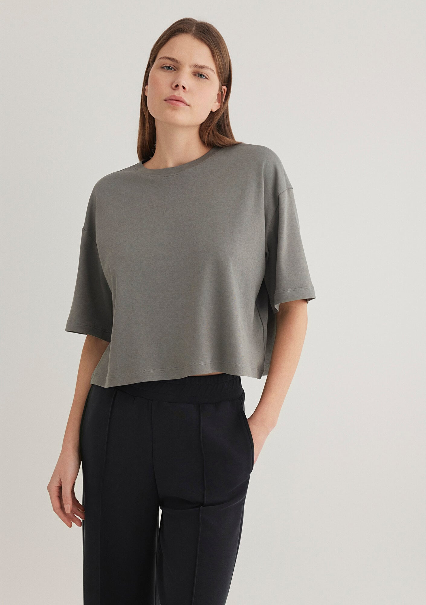  Mavi Sporty Lux Gri Tişört Loose Fit / Bol Rahat Kesim 1613035-85316