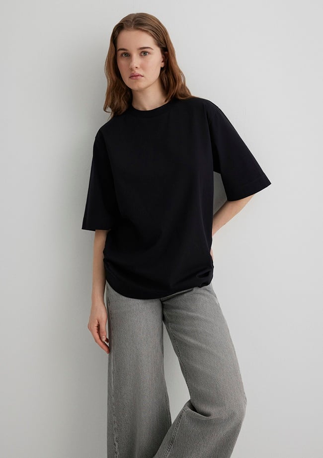  Mavi Sporty Lux Siyah Tişört Loose Fit / Bol Rahat Kesim 1613031-900