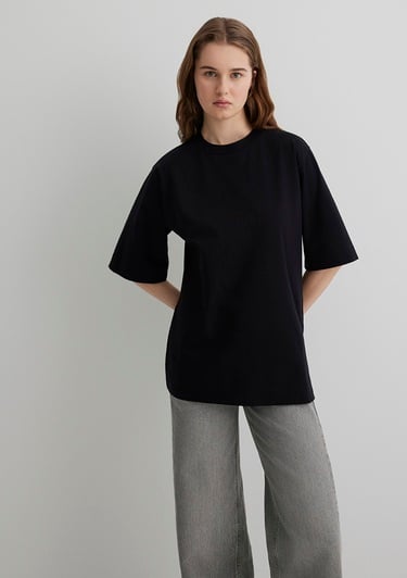  Mavi Sporty Lux Siyah Tişört Loose Fit / Bol Rahat Kesim 1613031-900