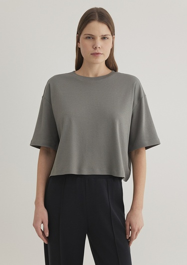  Mavi Sporty Lux Gri Tişört Loose Fit / Bol Rahat Kesim 1613035-85316