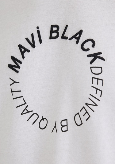  Mavi Mavi Black Baskılı Beyaz Tişört Regular Fit / Normal Kesim 0612406-620