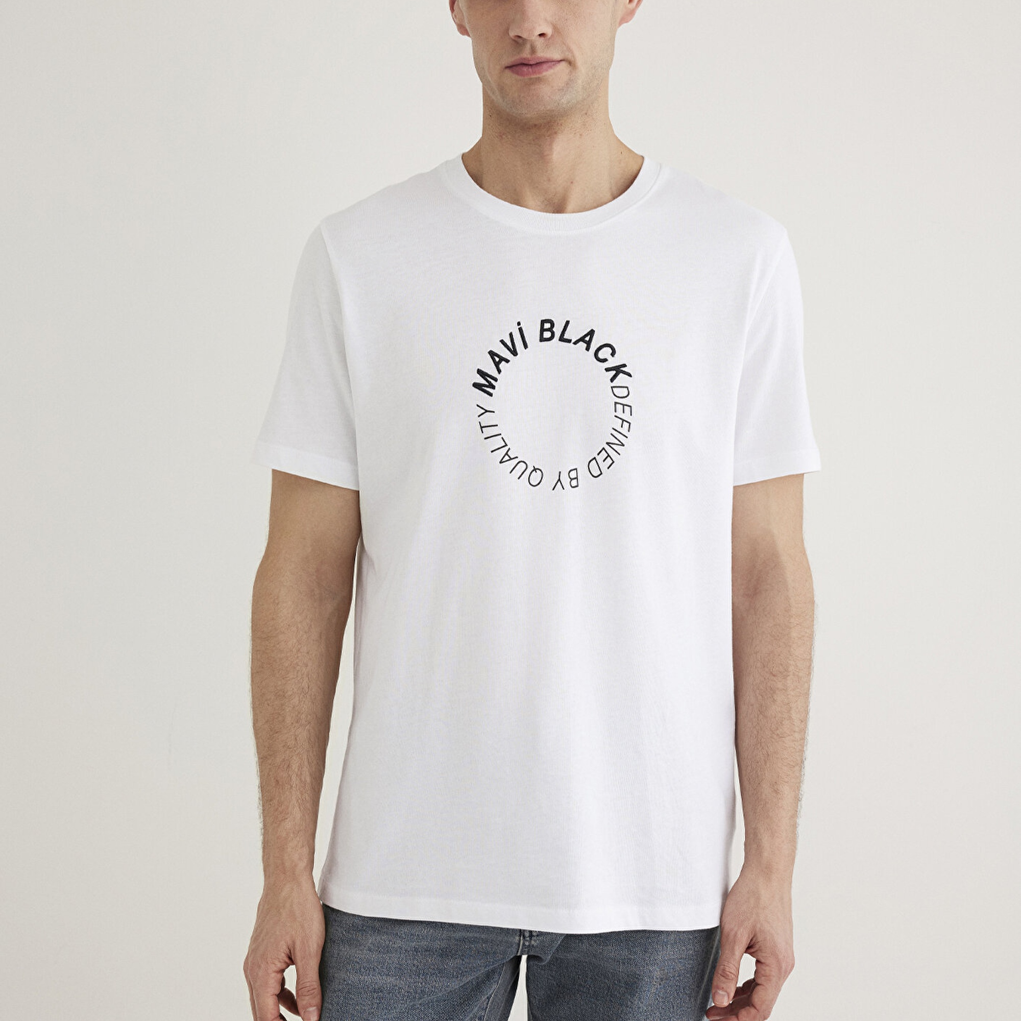 Mavi Mavi Black Baskılı Beyaz Tişört Regular Fit / Normal Kesim 0612406-620