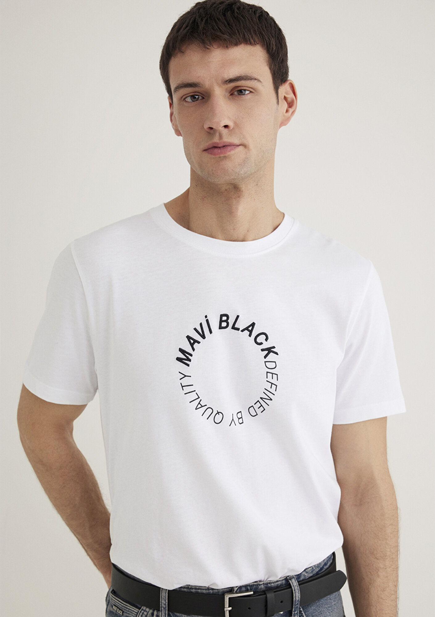  Mavi Mavi Black Baskılı Beyaz Tişört Regular Fit / Normal Kesim 0612406-620