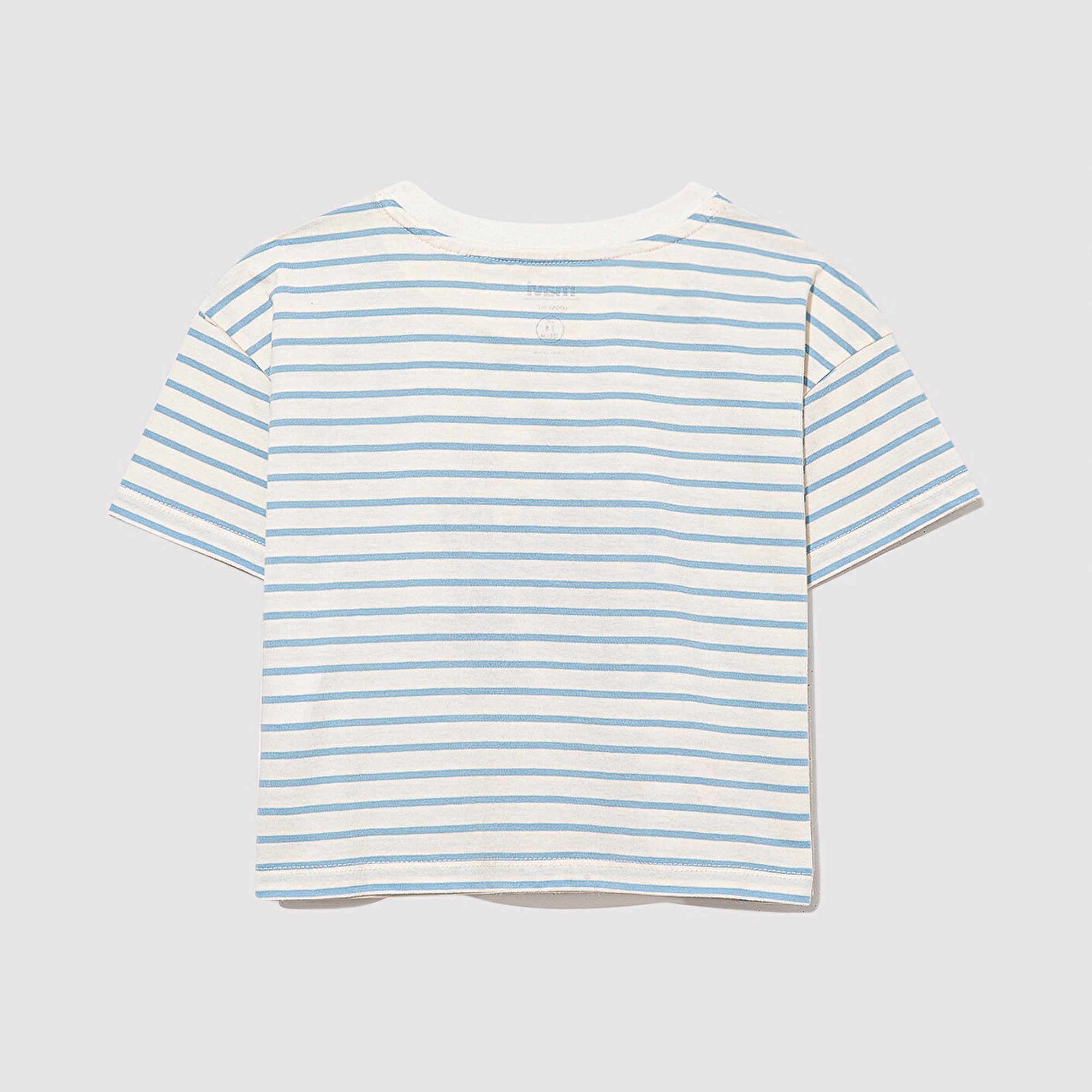 Mavi M Logo Baskılı Mavi Çizgili Tişört Loose Fit / Bol Rahat Kesim 7610285-83766