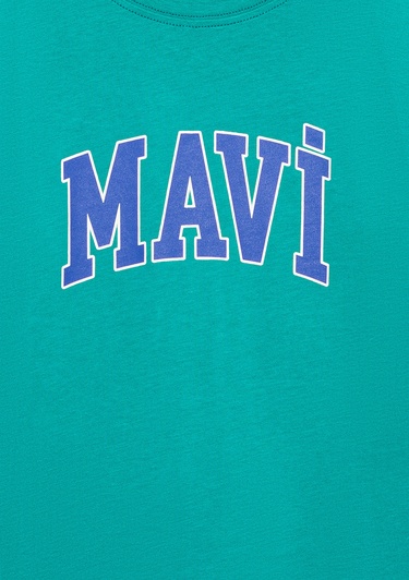  Mavi Mavi Logo Baskılı Yeşil Tişört Regular Fit / Normal Kesim 6610030-71711