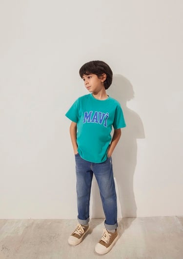  Mavi Mavi Logo Baskılı Yeşil Tişört Regular Fit / Normal Kesim 6610030-71711