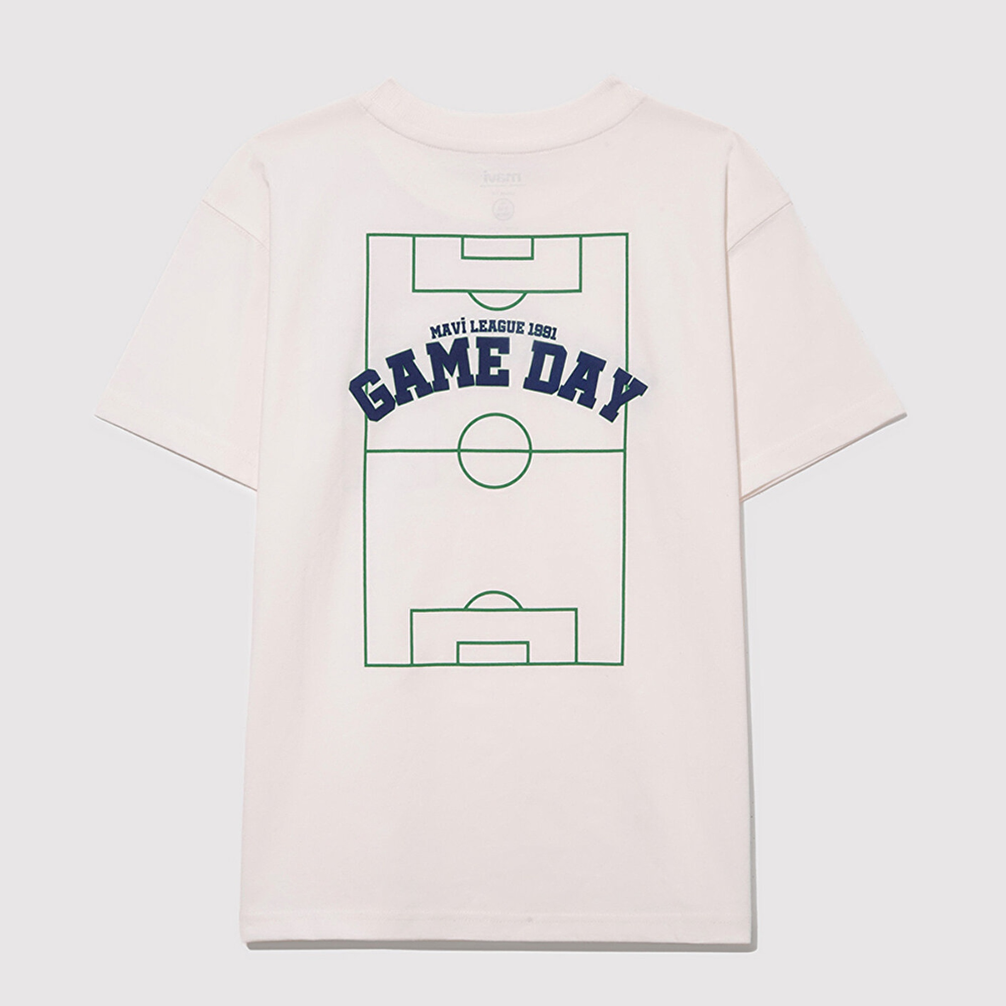 Mavi Mavi Baskılı Ekru Tişört Loose Fit / Bol Rahat Kesim 6610323-70057