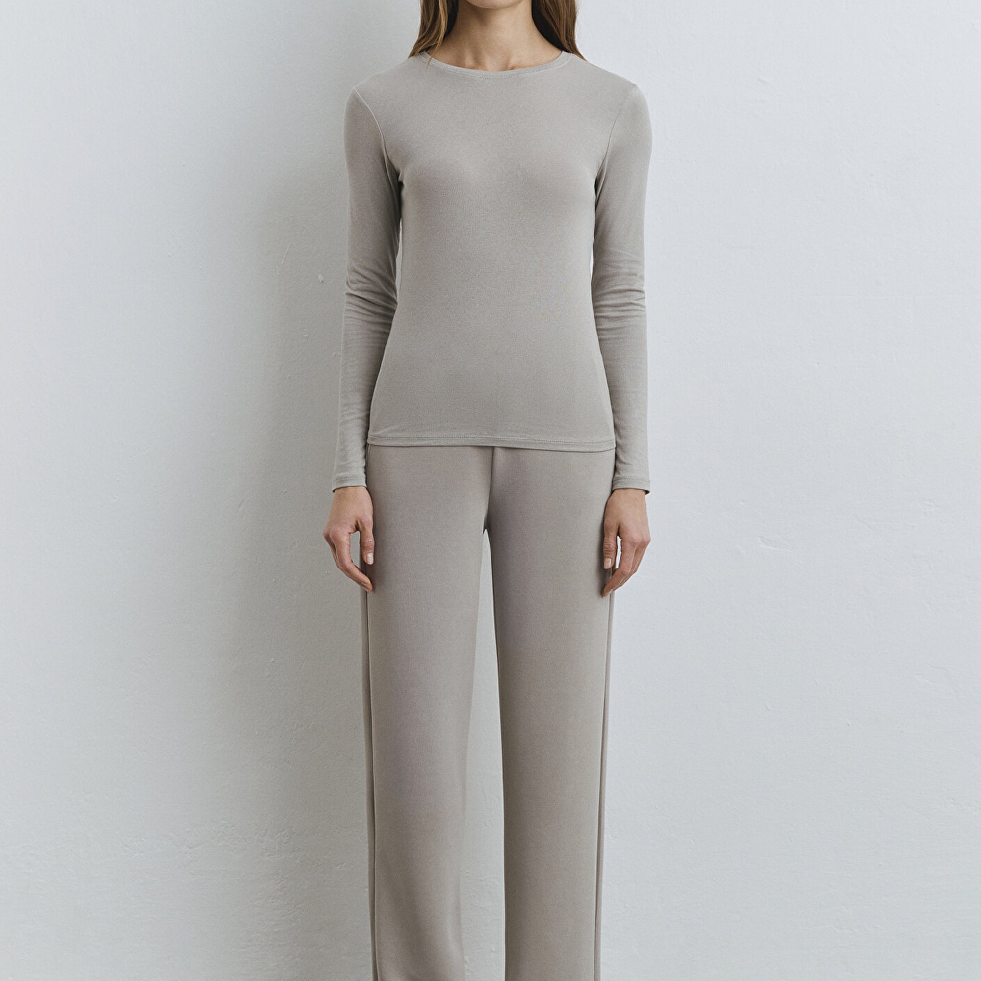 Mavi Sporty Lux Gri Lyosel Tişört Fitted / Vücuda Oturan Kesim 1613032-70112