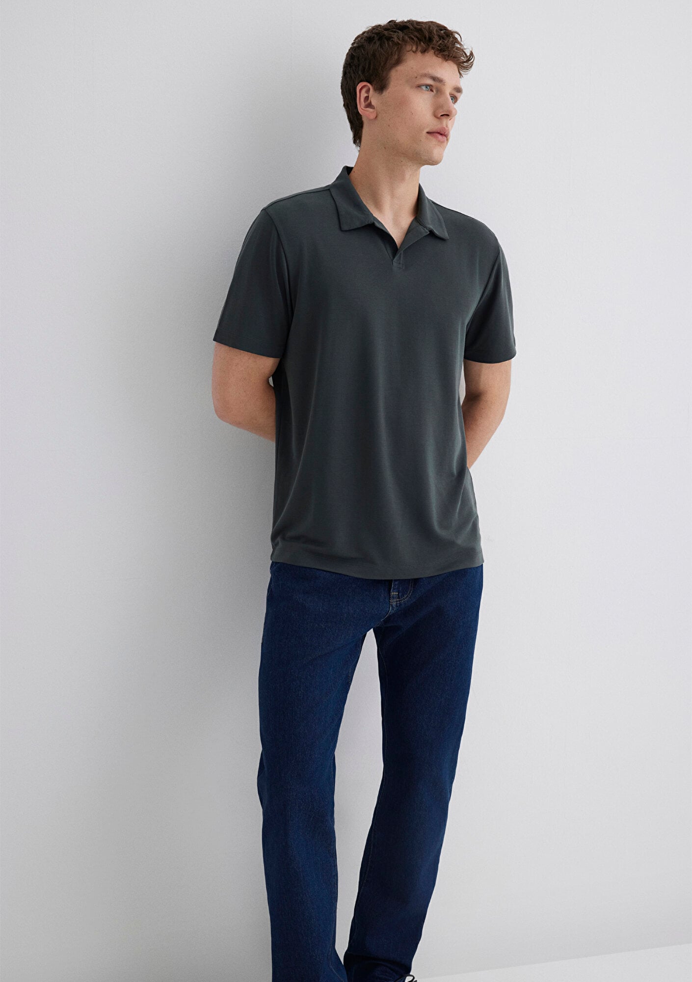  Mavi Yeşil Polo Tişört Regular Fit / Normal Kesim 0613008-85370