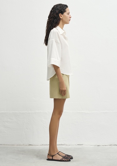  Mavi Ekru Gömlek Loose Fit / Bol Rahat Kesim 1211265-70057