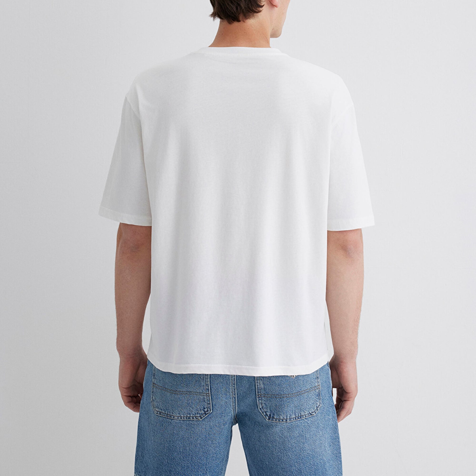 Mavi Baskılı Ekru Tişört Relaxed Fit / Rahat Kesim 0613003-70057