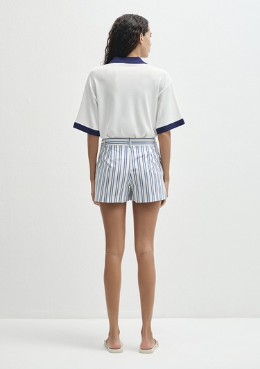  Mavi Çizgili Mavi Şort 1410220-83972