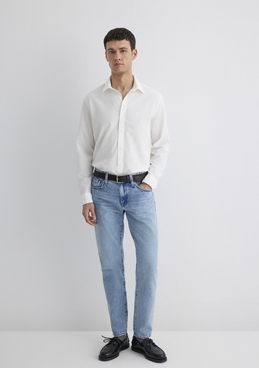  Mavi Ekru Gömlek Regular Fit / Normal Kesim 0211623-70057