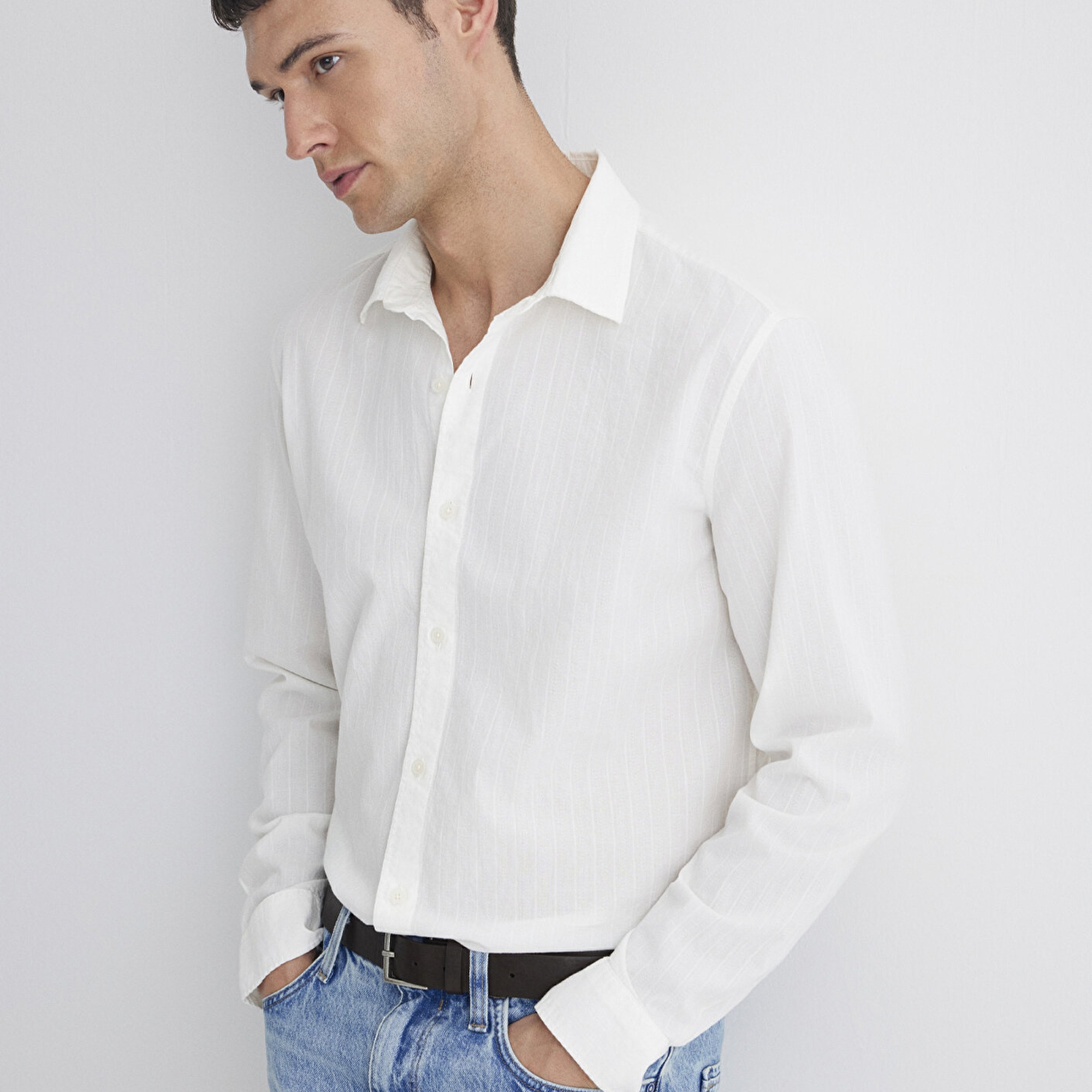 Mavi Ekru Gömlek Regular Fit / Normal Kesim 0211623-70057