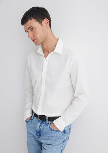  Mavi Ekru Gömlek Regular Fit / Normal Kesim 0211623-70057