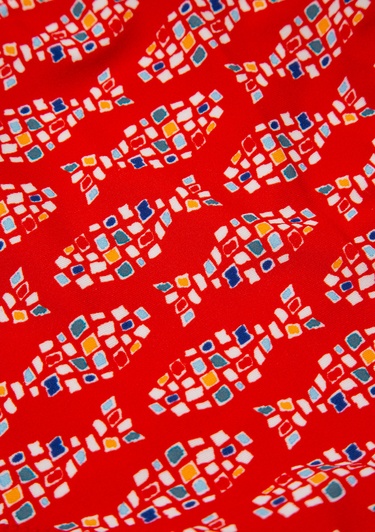  Mavi Balık Desenli Kırmızı Bikini Altı 1913628-10076