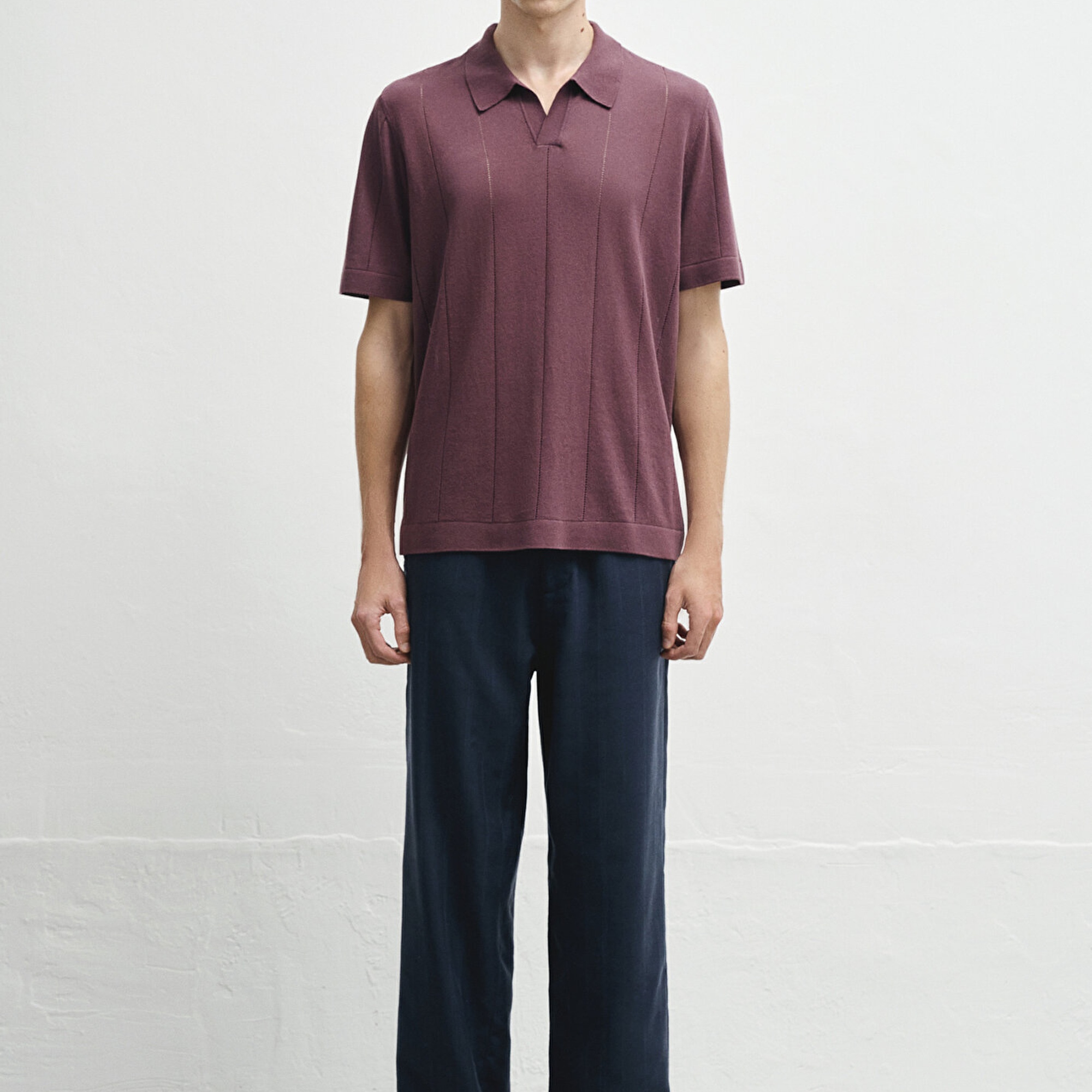 Mavi Kahverengi Triko Polo Regular Fit / Normal Kesim 0710369-70260