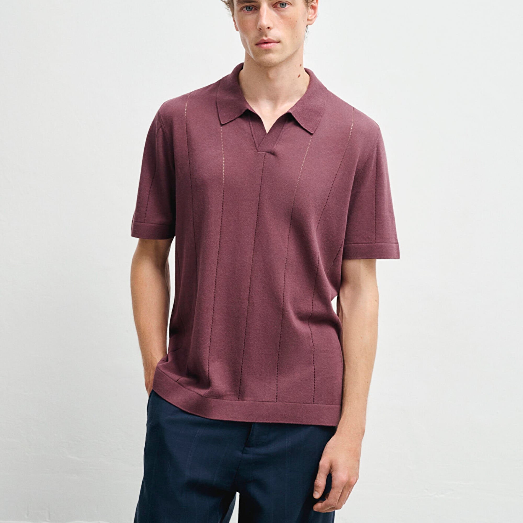 Mavi Kahverengi Triko Polo Regular Fit / Normal Kesim 0710369-70260