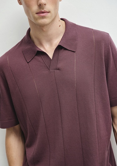  Mavi Kahverengi Triko Polo Regular Fit / Normal Kesim 0710369-70260