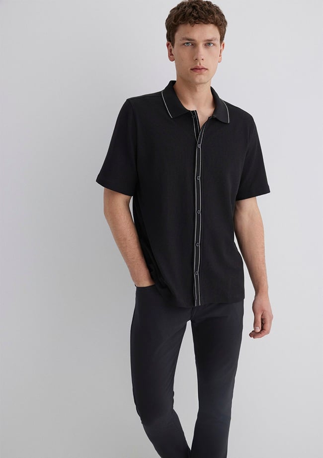  Mavi Siyah Gömlek Regular Fit / Normal Kesim 0211621-900