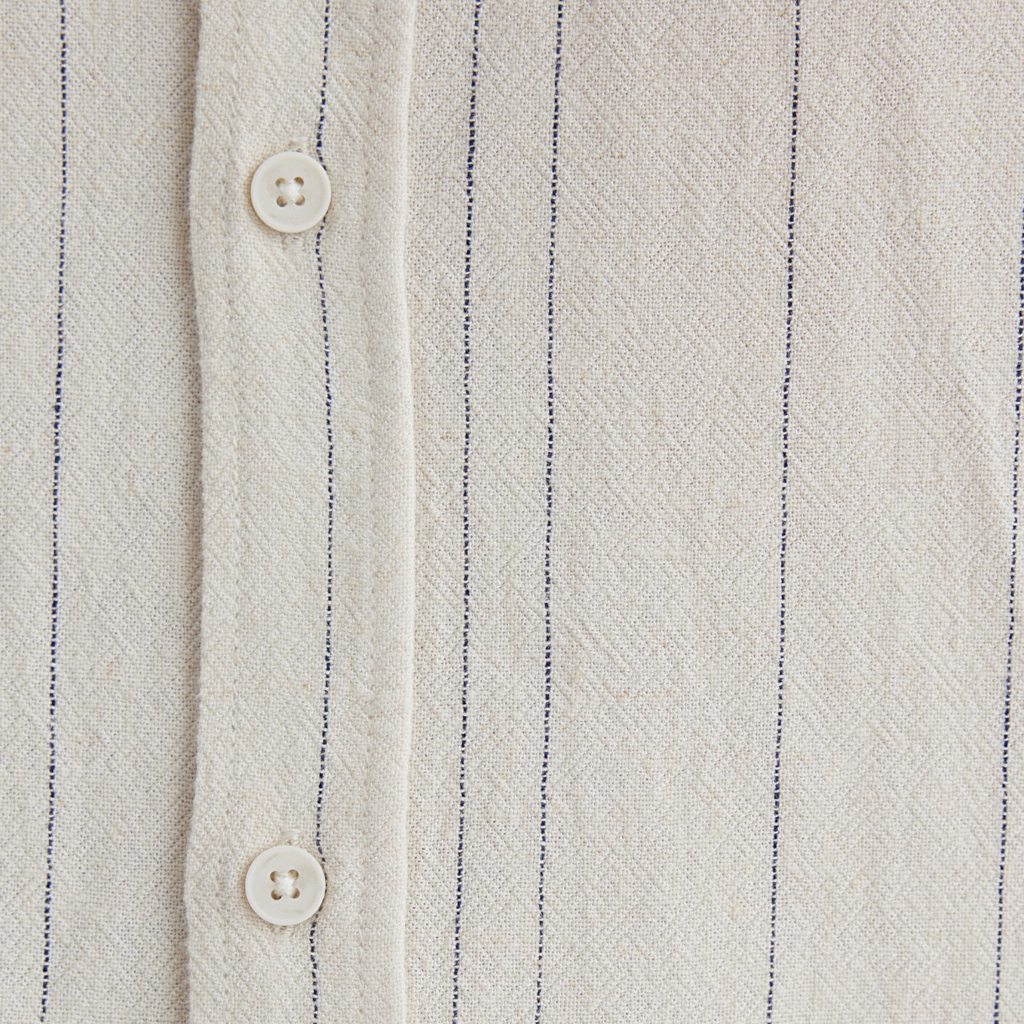 Mavi Keten Karışımlı Çizgili Bej Gömlek Regular Fit / Normal Kesim 0211617-83884