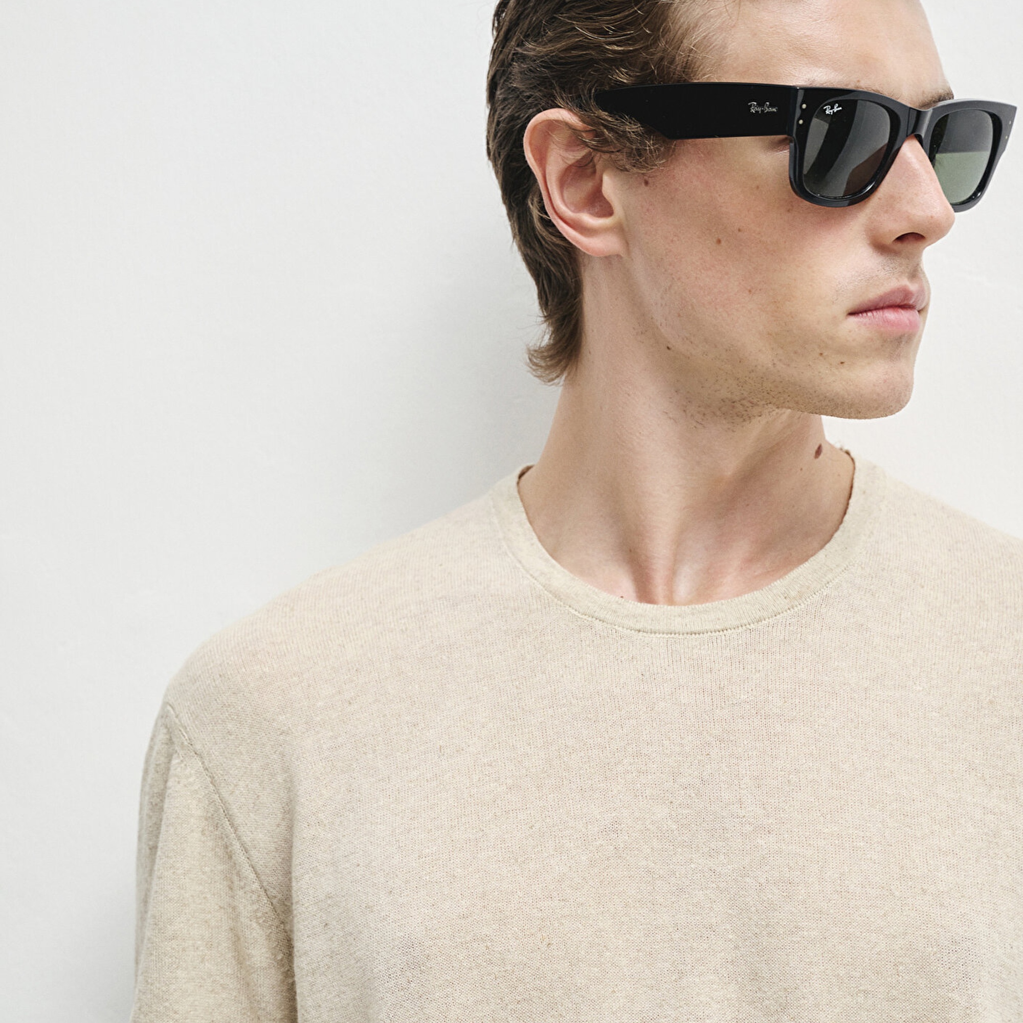 Mavi Kısa Kollu Bej Triko Loose Fit / Bol Rahat Kesim 0710368-70020