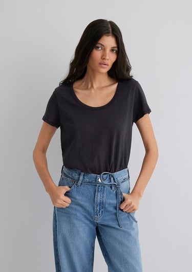  Mavi Antrasit Basic Tişört Regular Fit / Normal Kesim 1613076-70087