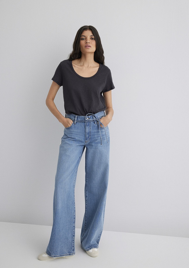  Mavi Antrasit Basic Tişört Regular Fit / Normal Kesim 1613076-70087