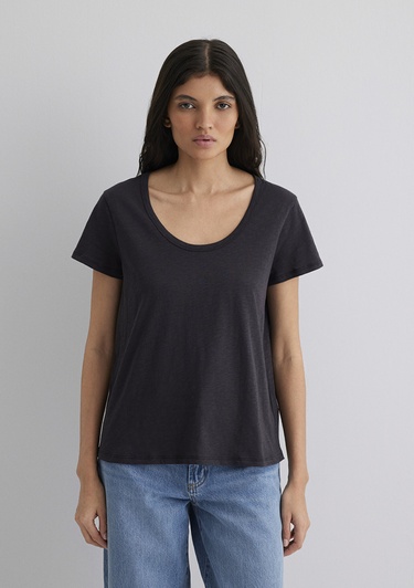  Mavi Antrasit Basic Tişört Regular Fit / Normal Kesim 1613076-70087