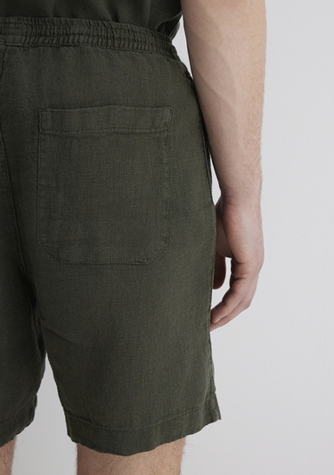  Mavi Antrasit Keten Şort 0410103-71587