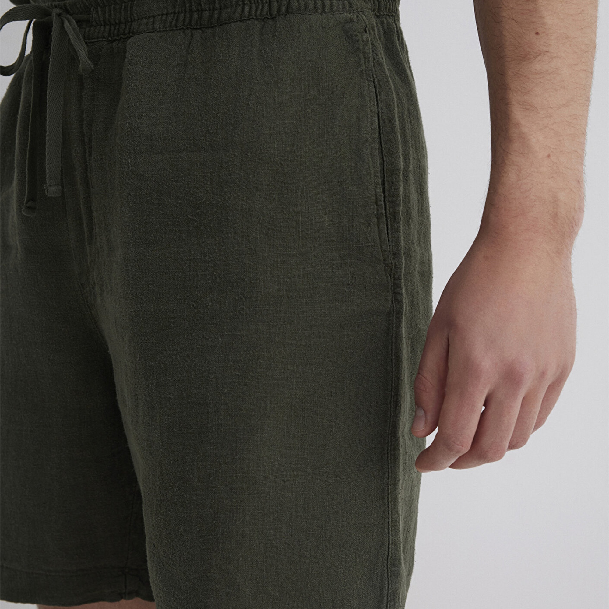 Mavi Antrasit Keten Şort 0410103-71587