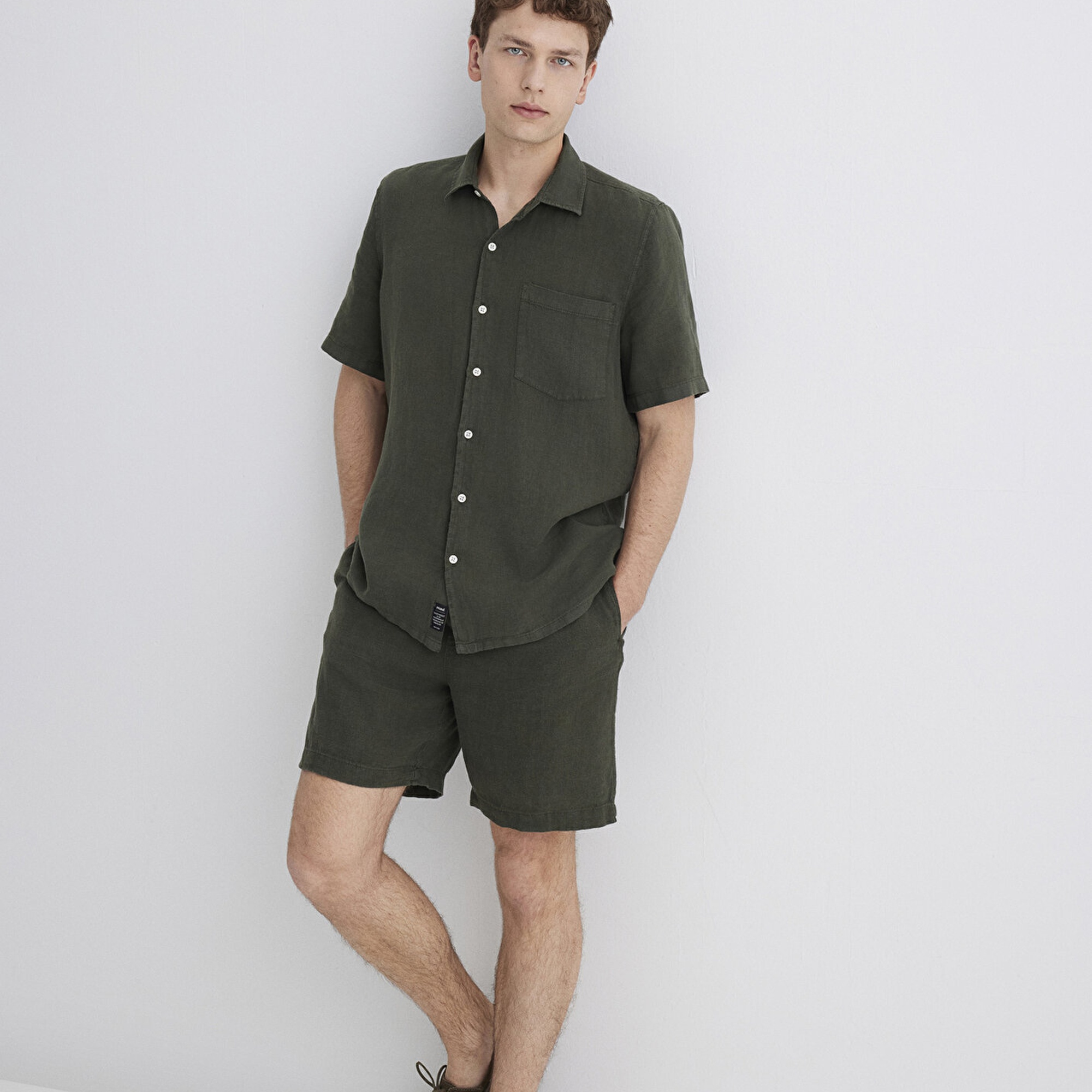 Mavi Antrasit Keten Şort 0410103-71587