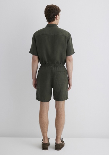  Mavi Antrasit Keten Şort 0410103-71587