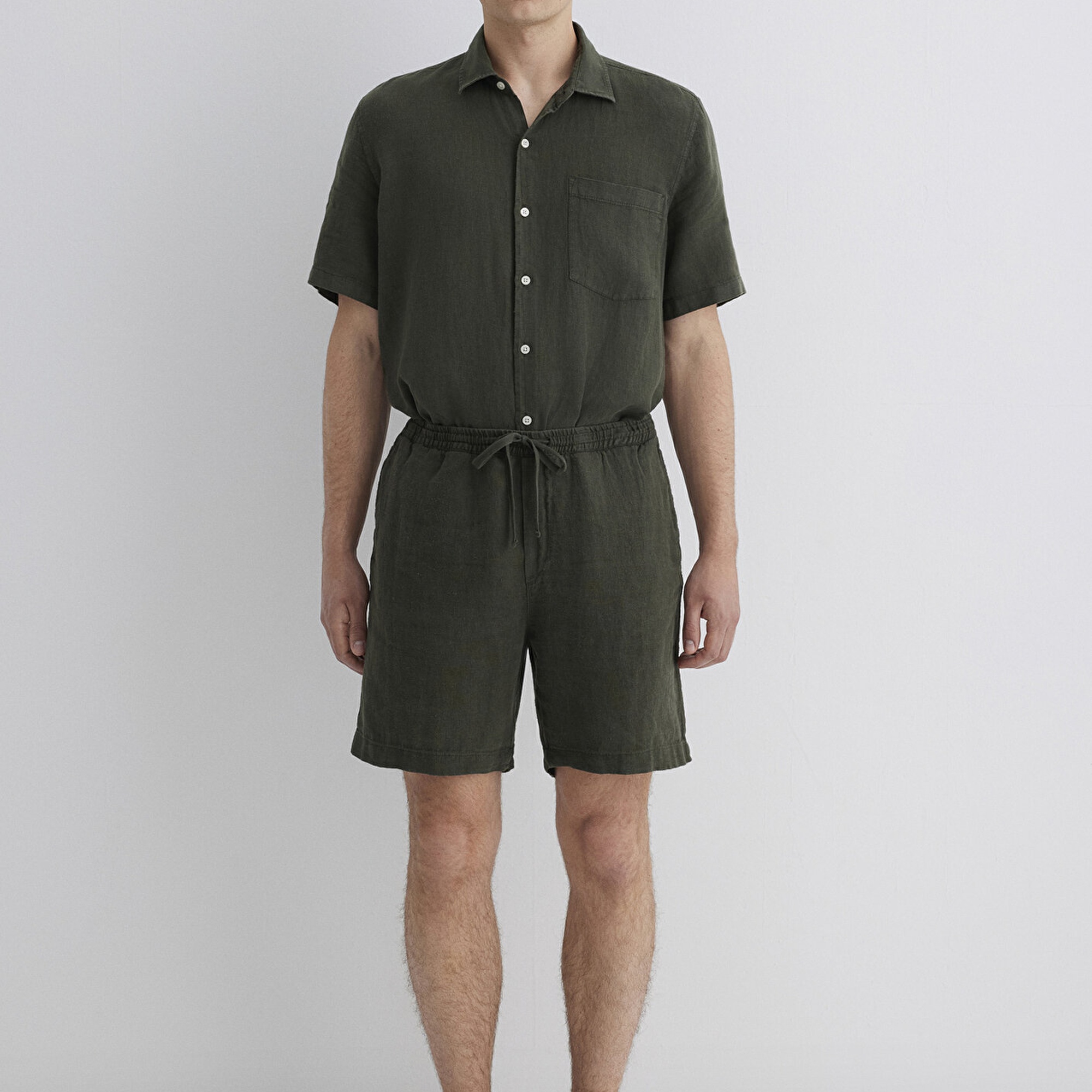 Mavi Antrasit Keten Şort 0410103-71587